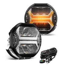 5.75-inch Premium LED Headlight 42W 12000LM 2pcs X-DRL E-Mark IP67 9-32V Wiring Harness for DT UAZ Niva